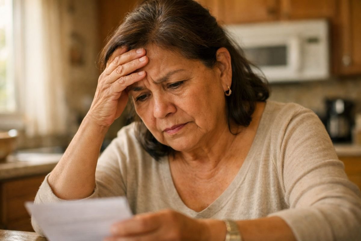 Persona mayor preocupada por pérdida de memoria